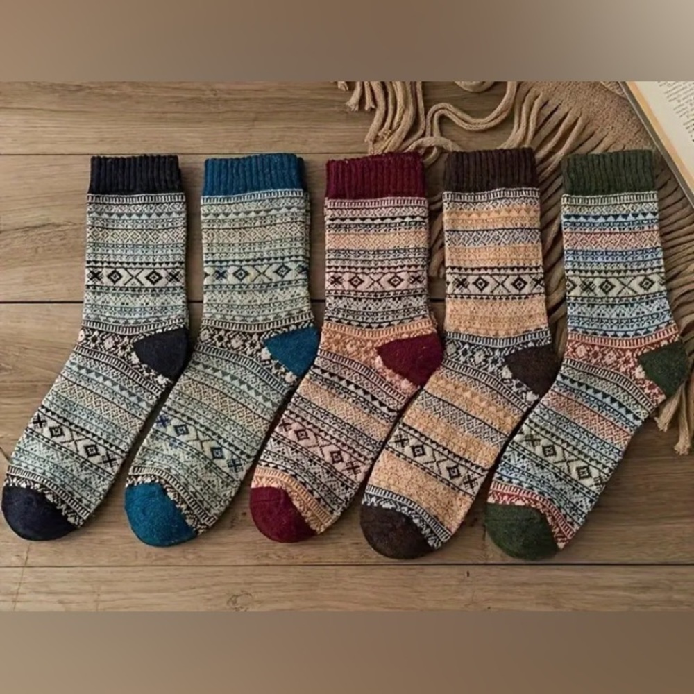 New Geometric Cotton Mix Socks One Pair Listing OS